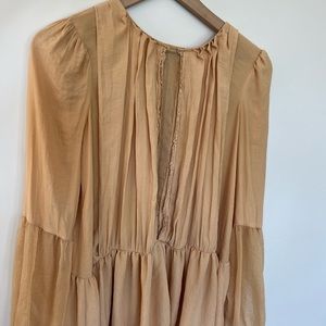Free People mustard yellow blouse